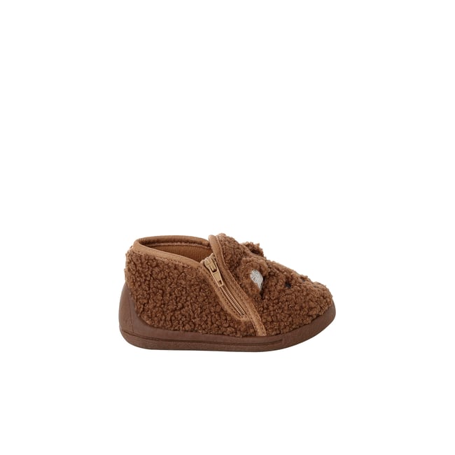 Chaussons bébé marron <span itemprop=