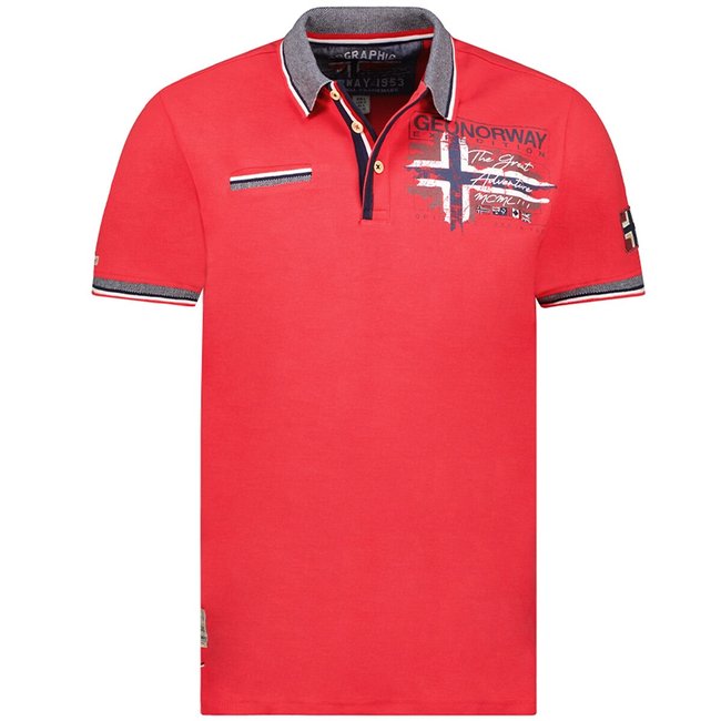 Polo de mangas curtas, Krusty vermelho <span itemprop=