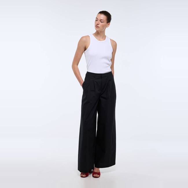 Pantalon en popeline de coton - MONOPRIX