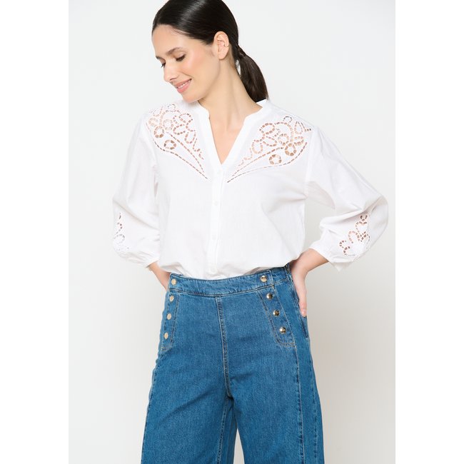 Chemise courte avec broderie - LOLALIZA