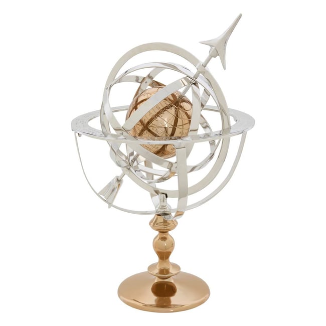 Sphère armillaire en aluminium NELL Couleur argent <span itemprop=