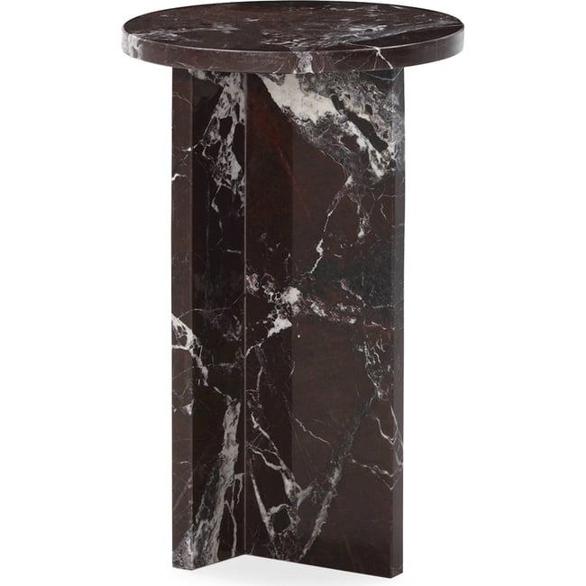 Table d'appoint en marbre Couleur rougeâtre veiné blanc <span itemprop=