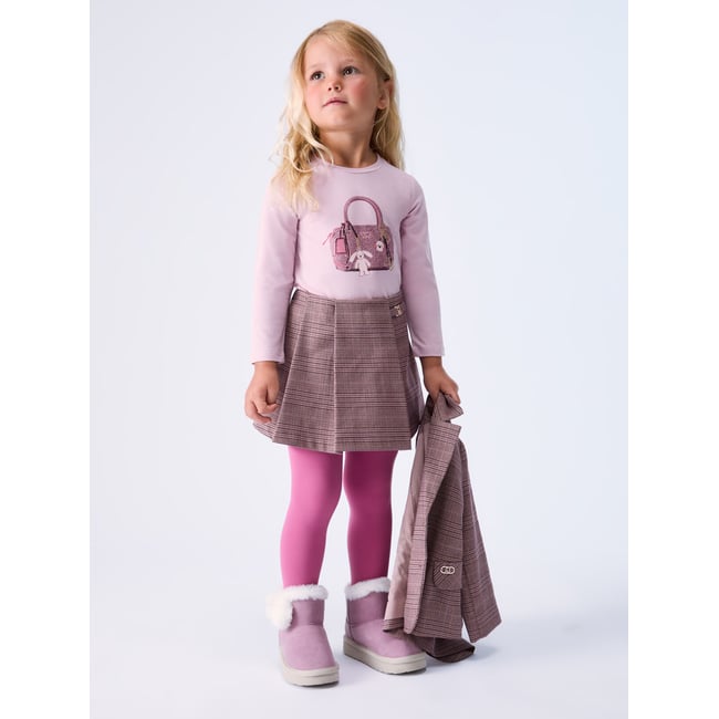 T-shirt à manches longues avec imprimé rose <span itemprop=