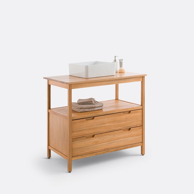 Móvel para lavatório, em acácia, larg. 90 cm, Cheira acácia <span itemprop=