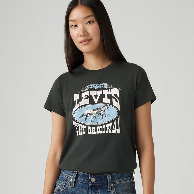 T-Shirt mit Messageprint schwarz <span itemprop=