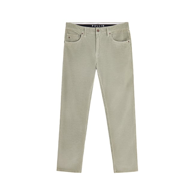 PANTALON REGULAR VELOURS CALIX vert pale <span itemprop=