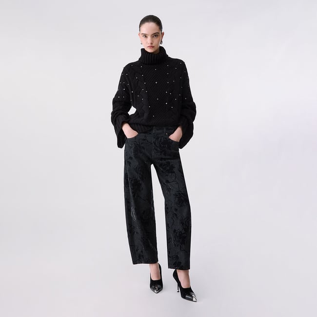 Pull col roulé torsadé avec strass - LIU JO