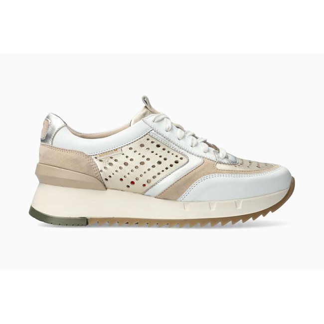 Baskets en cuir ANNA PERF blanc <span itemprop=