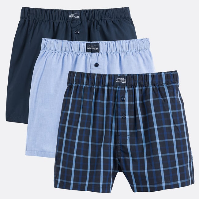Confezione da 3 boxer marine/quadri LA REDOUTE COLLECTIONS