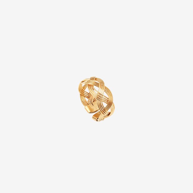 Bague ajustable n°06 doré <span itemprop=