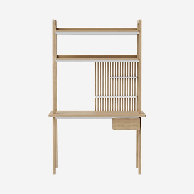 Bureau panneau de particule SEBASTIEN Couleur naturel clair, blanc <span itemprop=
