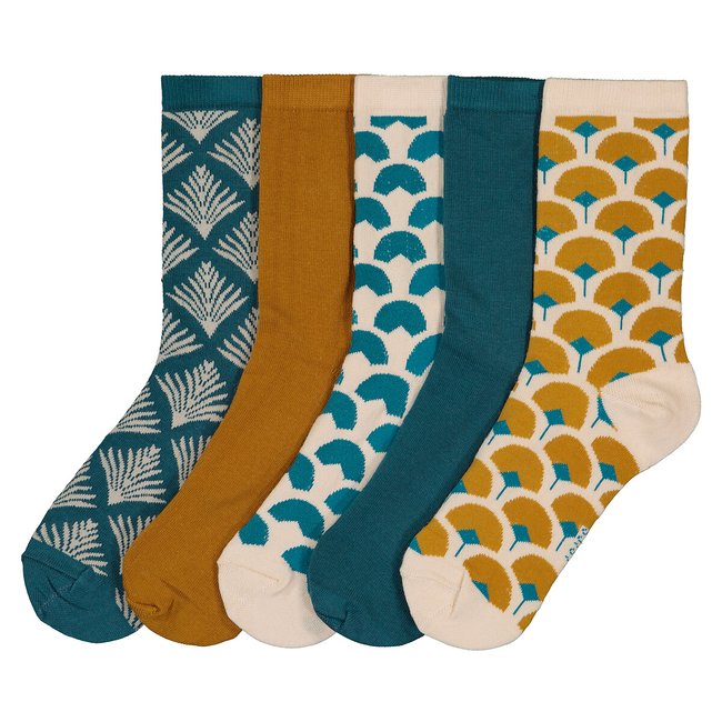 Confezione da 5 paia di calze fantasia LA REDOUTE COLLECTIONS