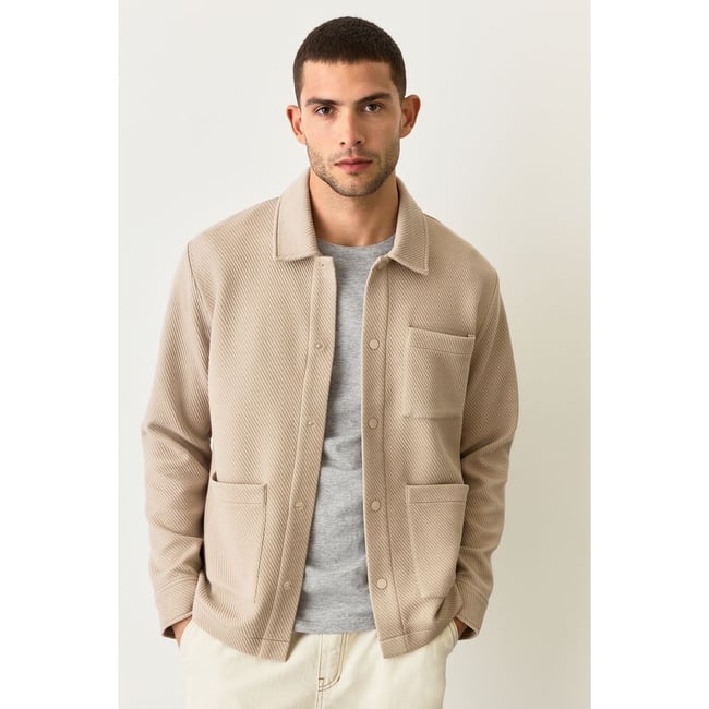 Veste-chemise en jersey à texture diagonale - NEXT