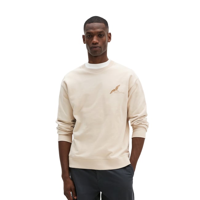 Sweat-shirt relaxed avec un grand imprimé au dos gris <span itemprop=
