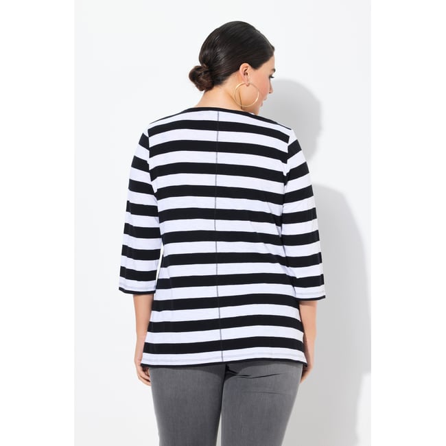 T-shirt à rayures. Motif piment à strass. - ULLA POPKEN