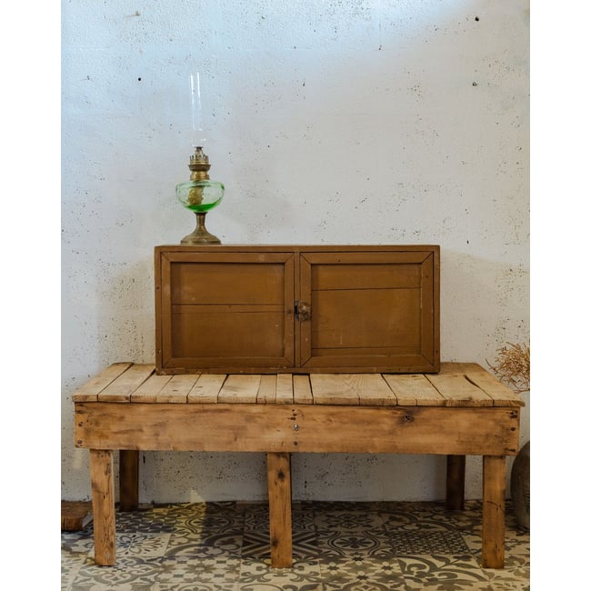 Meuble de métier à poser en bois marron Fernand N°381 - Bon état Couleur marron <span itemprop=