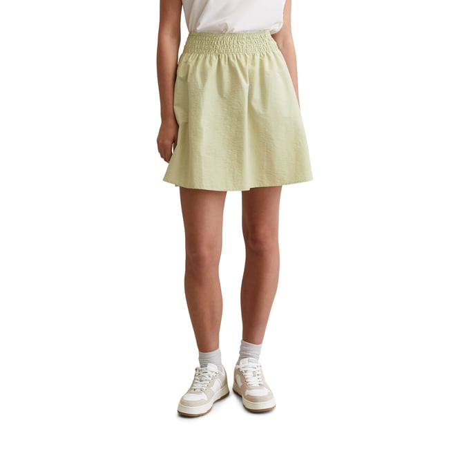 Jupe évasée en mélange de coton organique vert <span itemprop=