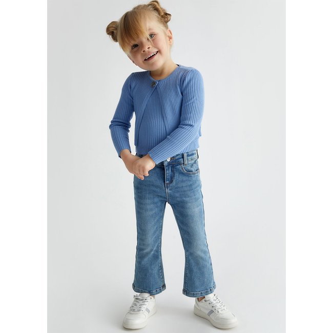 Jean évasé en coton denim bleu foncé <span itemprop=