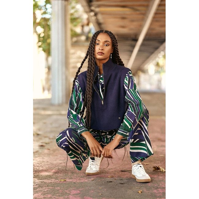 Maglione collo alto senza maniche maeva navy La Petite Etoile La Redoute