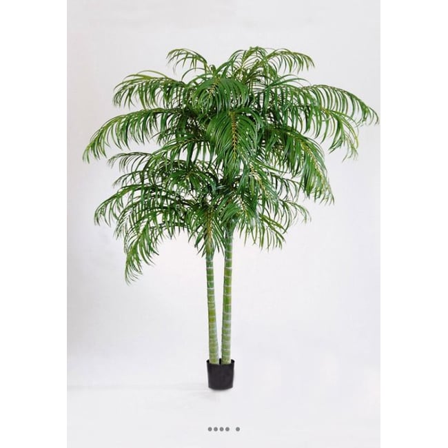 Palmier Areca artificiel 2 troncs H 210 cm Couleur vert <span itemprop=