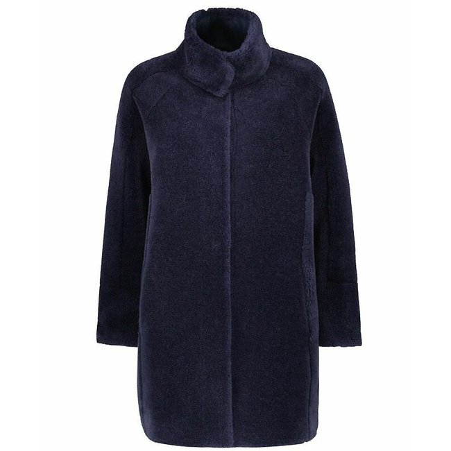 Manteau en laine réversible THALIA marine <span itemprop=