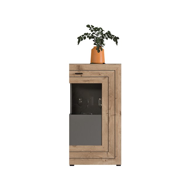 Vitrine - WEXFORD Couleur bois / gris <span itemprop=