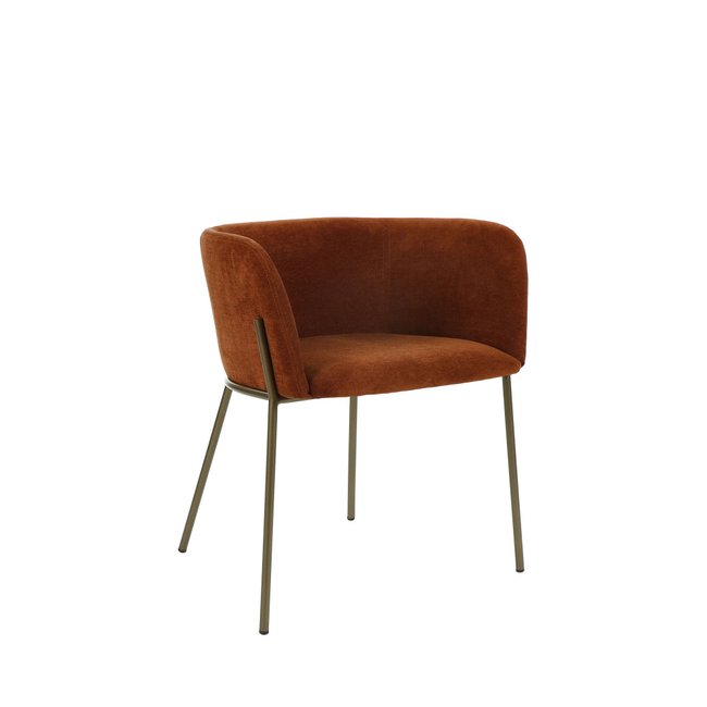 Fauteuil de table en velours pieds métal - POLKA - POMAX