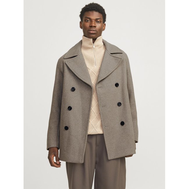 PEACOAT JACK AND JONES PREMIUM marron - shitake <span itemprop=