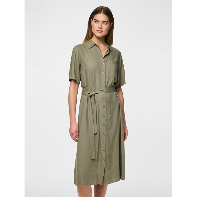 Chemisier maniche corte, con cintura - PIECES