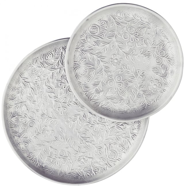 Plateau en aluminium martelé lot de 2 Couleur v019844 <span itemprop=