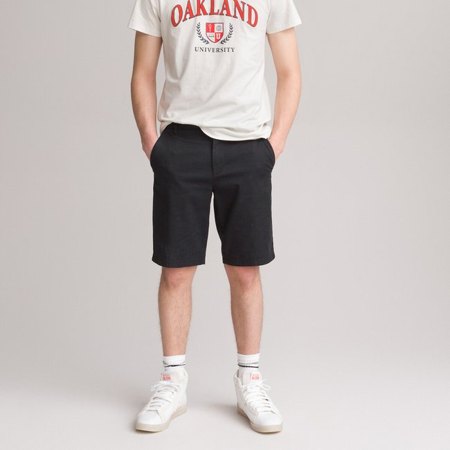 Bermudas, Chino-Form schwarz <span itemprop=