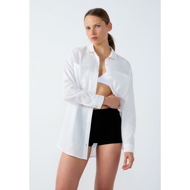 Chemise de nuit en lin ISAJ ecru <span itemprop=