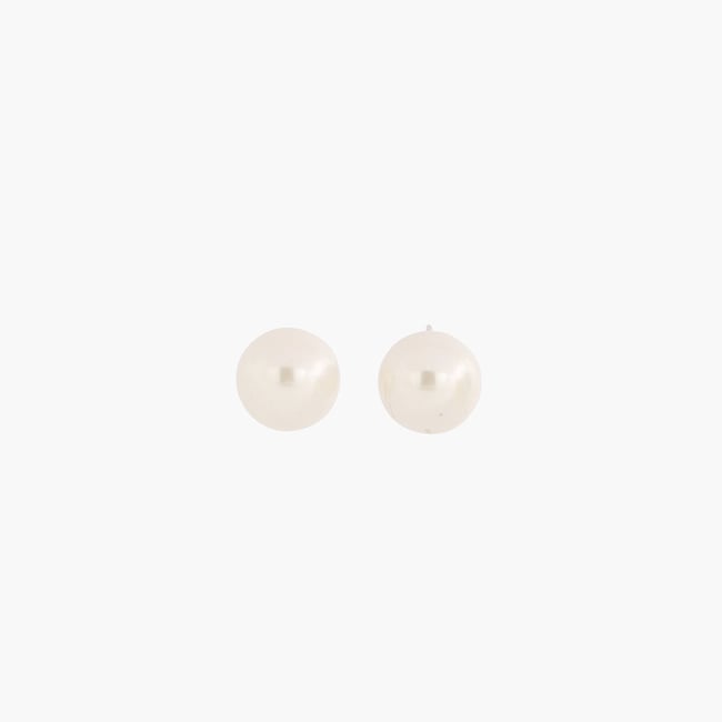 Puces d'oreilles perle 10mm blanc <span itemprop=