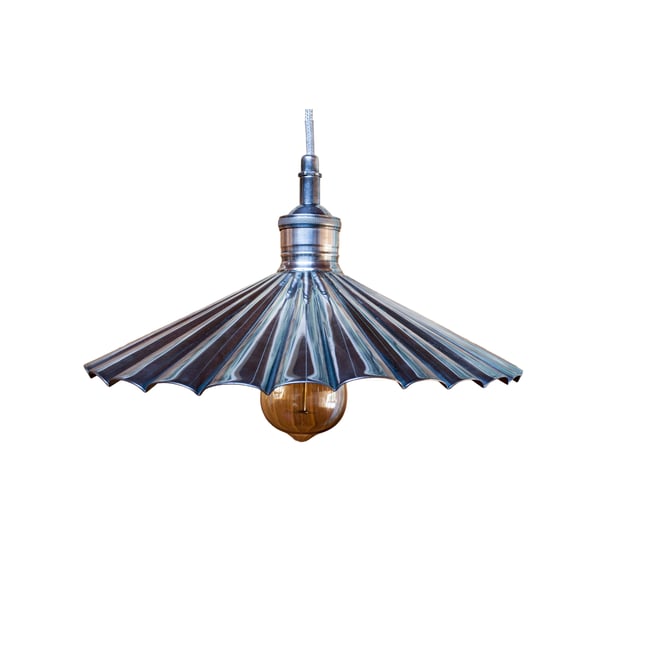 Suspension en laiton cannelé JADE Couleur argent <span itemprop=