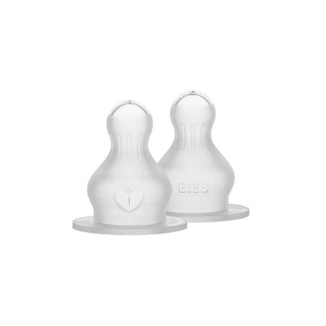 lot de 2 Sucettes supplementaires - biberon  Embout rond en silicone Medium Flow - Bibs