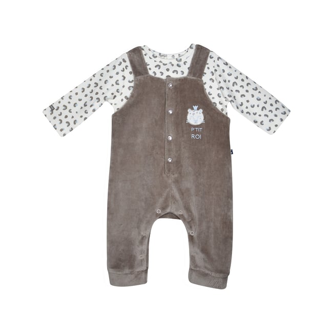 Tshirt salopette medard maille long marron <span itemprop=