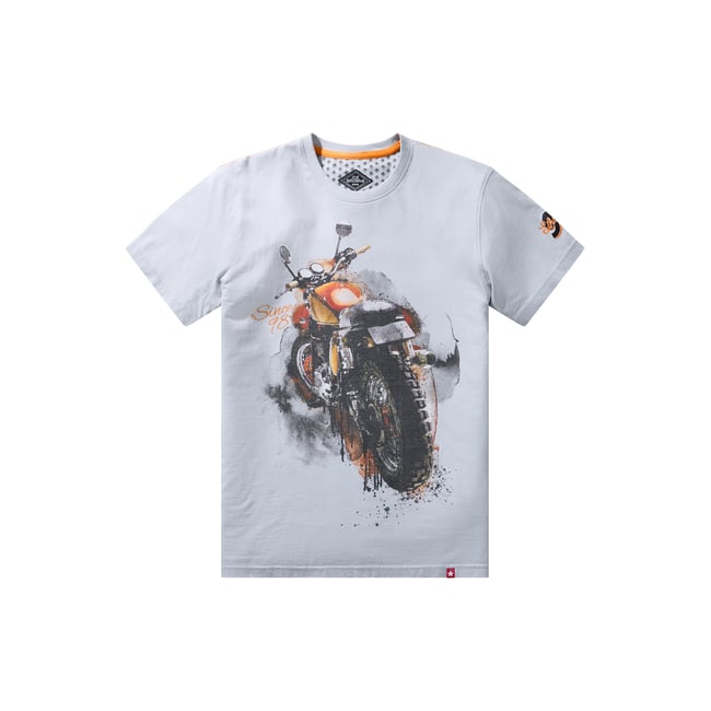 T-shirt graphique moto peinte gris <span itemprop=
