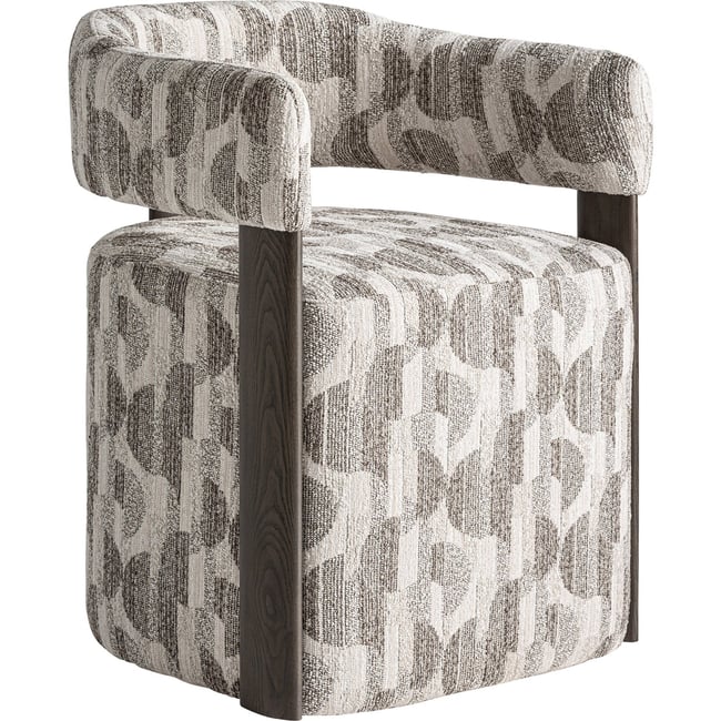 Chaise contemporaine à motifs imprimés Couleur gris imprimé et frêne brun <span itemprop=