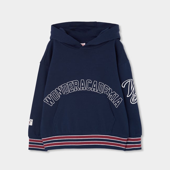 Sweat-shirt en molleton garçon à capuche bleu <span itemprop=