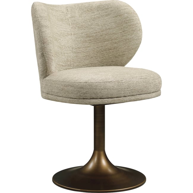 Chaise de salle à manger pivotante Couleur beige naturel et bronze <span itemprop=