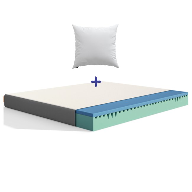 Pack Matelas Confort + Oreiller Nuage Couleur blanc <span itemprop=