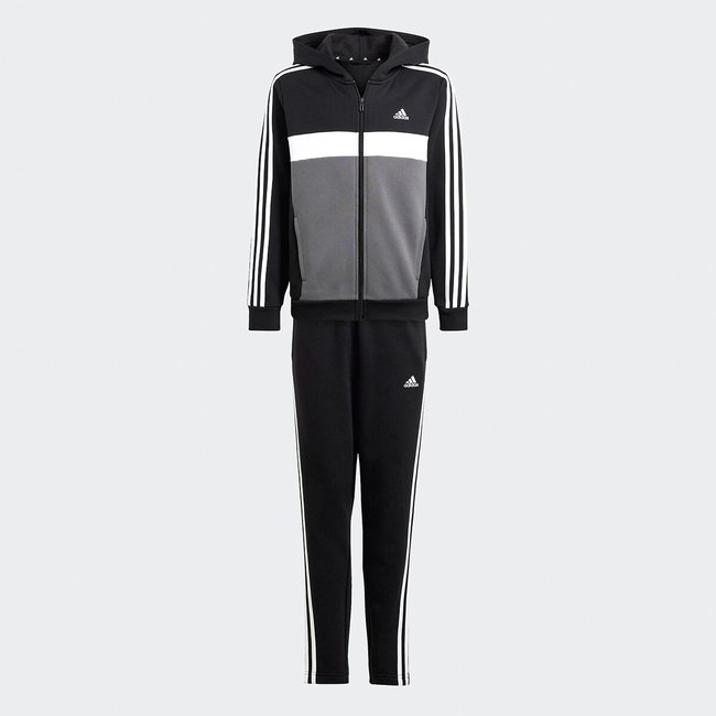 Conjunto de chándal de felpa negro/gris/blanco <span itemprop=