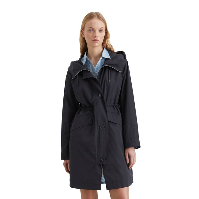 Parka relaxed en polyester résistant à l'eau bleu <span itemprop=