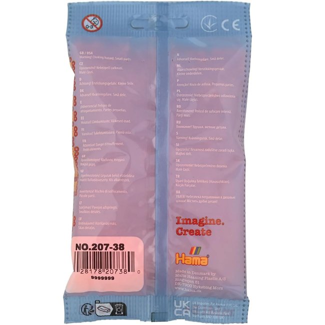 Sachet 1000 perles plastique Midi orange <span itemprop=