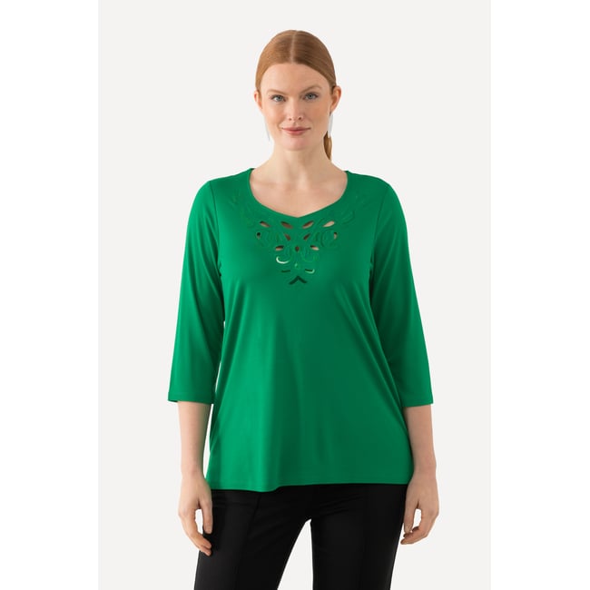 T-shirt collection Classic, broderies vert <span itemprop=