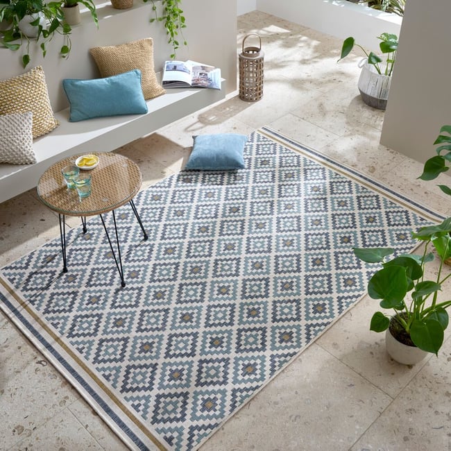 Tapis extérieur ZIA Couleur bleu <span itemprop=