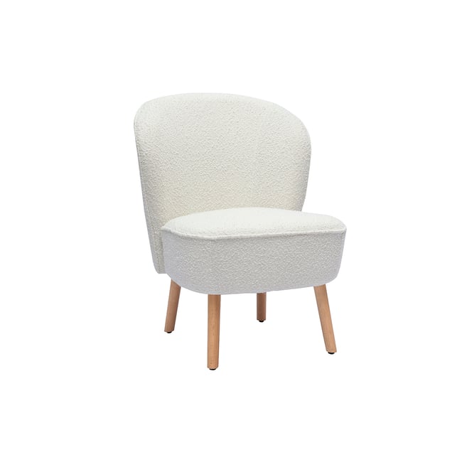 Fauteuil scandinave en tissu effet velours texturé terre brûlée et bois clair AMANITA - MILIBOO