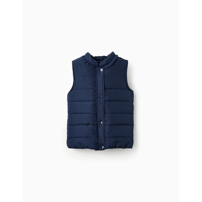 Gilet Matelassé avec Doublure Polaire bleu foncé <span itemprop=