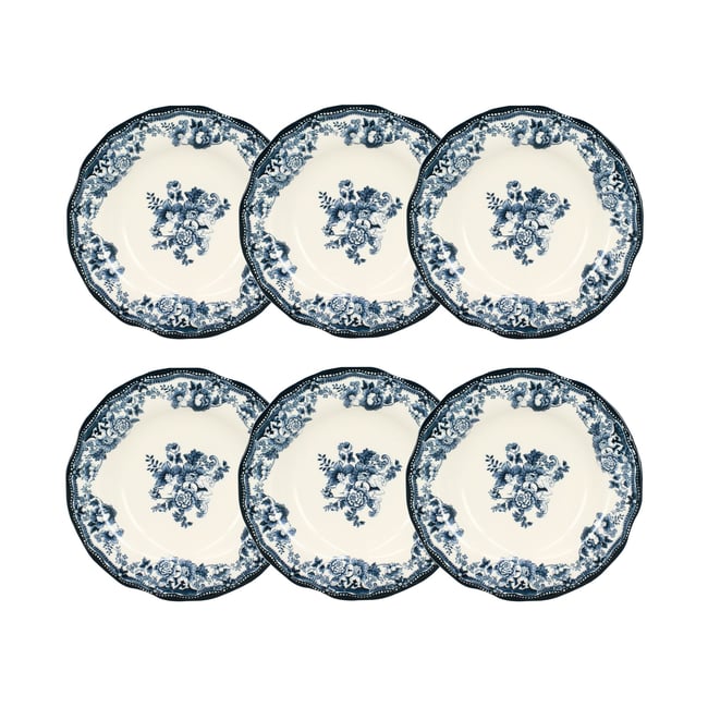 Lot de 6 assiettes creuses en grès 22cm, FAUSTINE - NOVASTYL