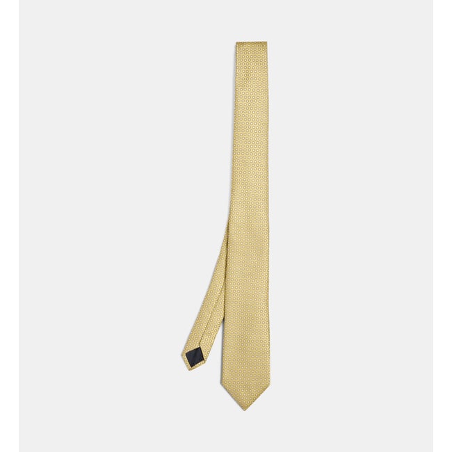 Cravate tisol à motifs jaune <span itemprop=